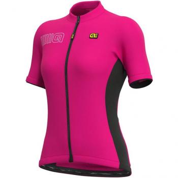 Camiseta Rosa Color Block Corto Mujer XS