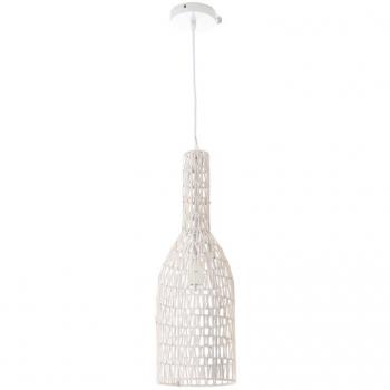 Suspension Design Miliboo Rotin Blanc 19 cm