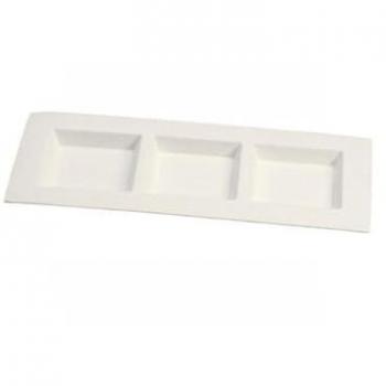 Assiette apéritifs 11x26 cm en pulpe de cellulose