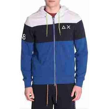 Multi‑Color Fluorescent Cotton Hoodie for Men, Size L – Sun68 Zip‑Through