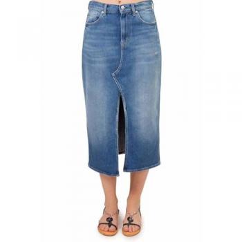 Tommy Jeans Damen Midirock Claire Blau Regular Fit 28