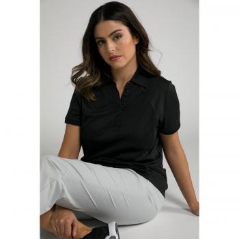 Maglia polo donna slim fit, tasca zip, nero, taglia 48/50, poliestere