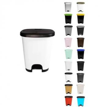 EcoCubo 50L – Apertura con Pedal, Negro/Blanco