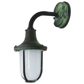 Grüne Wandlampenlösung für den Garten – 30 cm, IP64, E27, antik‑Messing