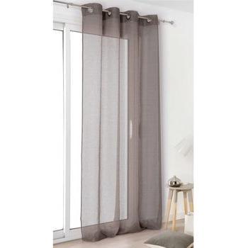 Voile de Lin Linder Gris 145x260 cm Transparent