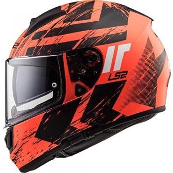 Motorradhelm LS2 Herren NC, schwarz-orange, Mittelgröße