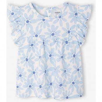 T-shirt bébé bleu ciel à manches froncées VERTBAUDET