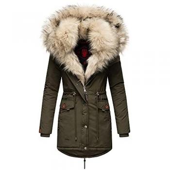 NAVAHOO Dicke Winterjacke für Damen mit Kunstpelz