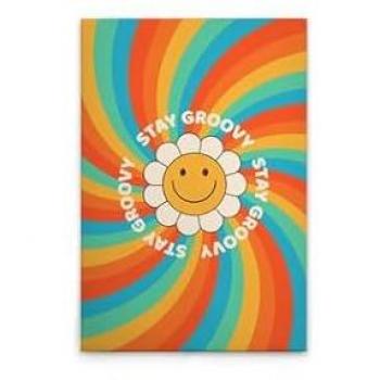 Flower Power 2 – Wandbild „Stay Groovy“ in Braun auf Canvas mit Keilrahmen
