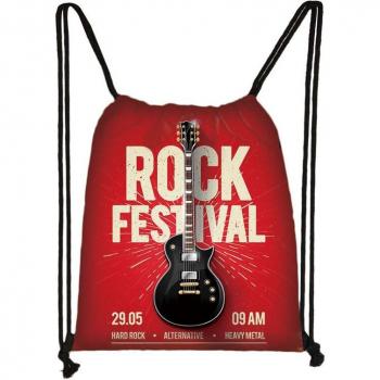 Mochila de viaje de lona con diseño musical