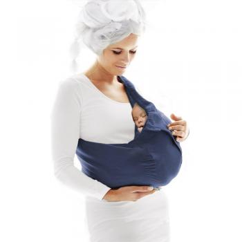 Wallaboo Tragetuch „ErgoFit“ – 100 % Baumwolle, Passform für Baby, Blau