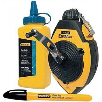 Tiralíneas Stanley Fat Max 30 m + polvo + nivel de cordel