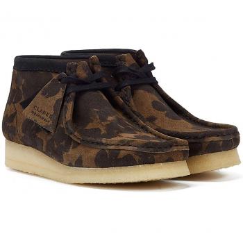 Bottes Clarks Originals Wallabee Floral pour femmes en noir/kaki