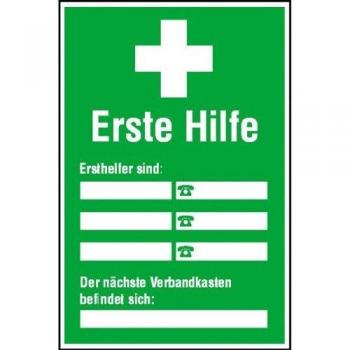 Ersthelfer Verzeichnis Aushang