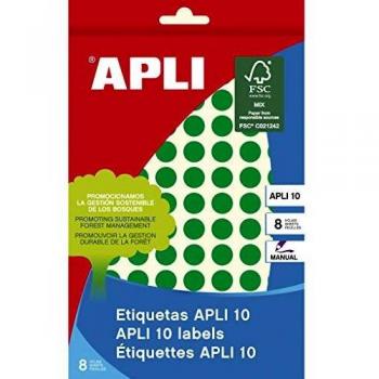 Etiquetas Adesivas Ø10mm Verde 1008 unidades