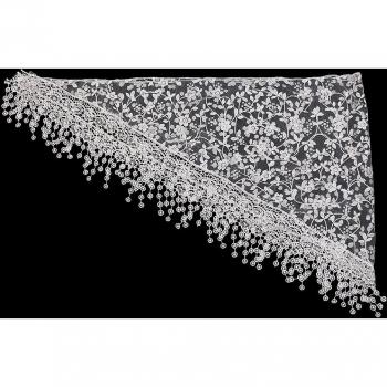 Elegant Floral Lace Tassel Scarf