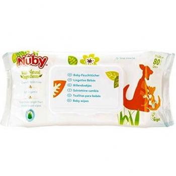 Nûby Natural Baby-Feuchttücher 80 Stück mit versiegelbarer Spenderbox