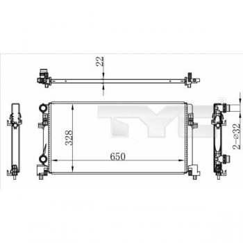 Grille radiateur moteur 650 328 32 TYC 737‑0073