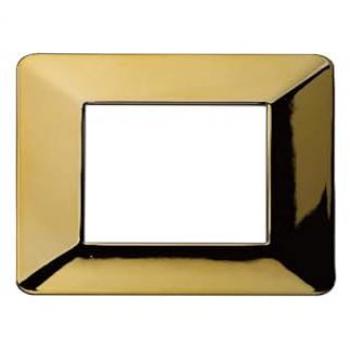 Vimar Plana 3 Module Abdeckrahmen in glänzendem Gold