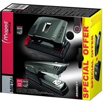 Kit de grapado avanzado metal grapadora+taladro 20/25 hojas