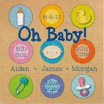 Mini Multi‑Color Cross‑Stitch Pack – BabyDots B/Record, 25 cm², 0.2 cm