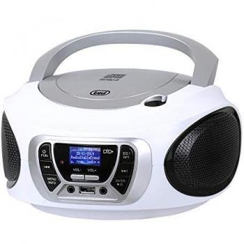 Trevi CMP 510 DAB Radio Stereo Portatile Boombox Bianco Lettore CD USB Cuffia