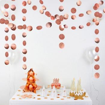Guirlande Déco Fête 4cm Rose Or Champagne