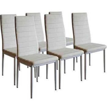 Albatros Milano: Juego de 6 Sillas Blancas para Comedor