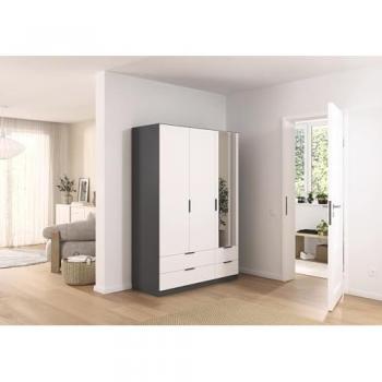 RAUCH LAGOA Garderobe (graumetallic) – 136 cm Breite, 197 cm Höhe, 54 cm Tiefe