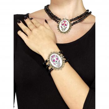 Bracciale Giorno dei Morti Smiffy's, Nero, Donna, 48180