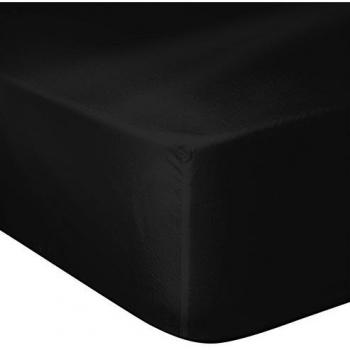 Drap housse 100% coton noir 140x190 cm