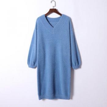 Women’s Autumn/Winter V-Cut Sweater Dress – HLBCBG