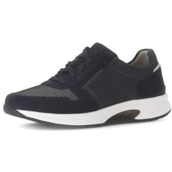 GABOR ROLLINGSOFT Keilsneaker Herren 10,5 (45) Dunkelblau Mesh Freizeitschuh Halbschuh Schnürer mit Außenreiß
