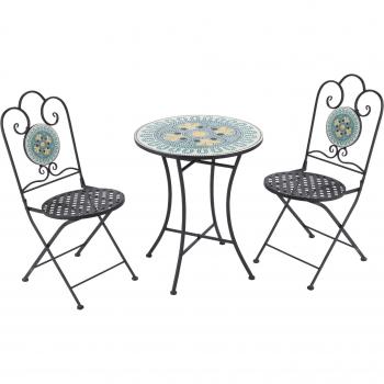 Tavolo e Sedie Pieghevoli per il Giardino – Set in Legno di Pino, 5 Pezzi