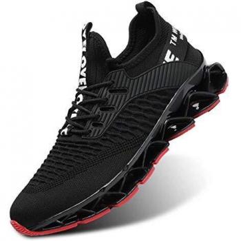 Horizon Flex Sports Sneaker – Men's Casual Walking Shoe (Black‑Red)