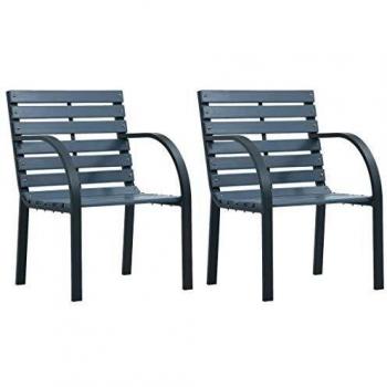 Sillas de jardín 2 unidades madera gris vidaXL