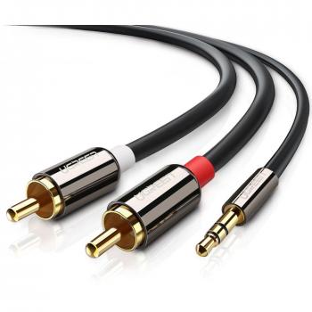 Ugreen 10584 cable de audio 2 m 2 x RCA 3,5mm Negro