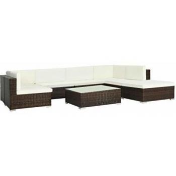 VidaXL Garten-Lounge-Set Poly Rattan Braun
