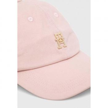 Casquette Tommy Hilfiger Naturally TH Soft en coton bio rose, taille unique pour femmes