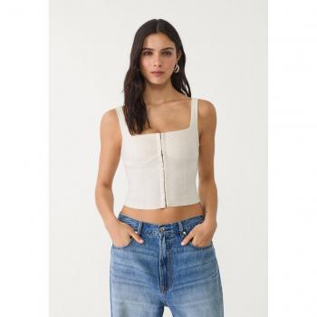 Top Corsetto Bretelle Pietra XS di Stradivarius