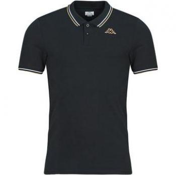 Herren-Kapellose Kappa-Ezio-Poloshirt – Schwarz/Beige, Größe L