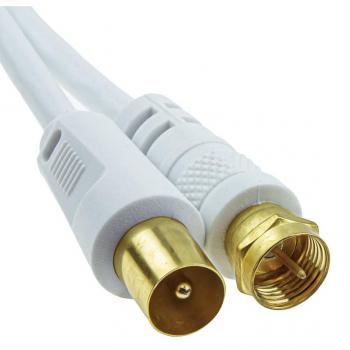 Gold Coaxial F-Type Male to RF TV Aerial Male Plug Cable 15m