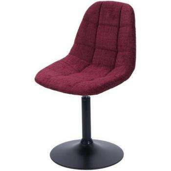 Chaise MCW-A60 en acier et chenille bordeaux