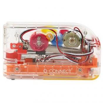 Agrafador Q-Connect Eletrônico Plástico Transparente até 20 Folhas, utiliza Agrafes 24/6 e 26/6
