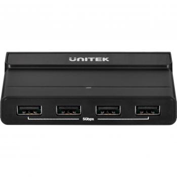 Unitek Conmutador KVM Activo de 7 Puertos | H1310A | Conectores: 3,5 mm Hembra, USB-C, USB-A | Rendimiento: 5 Gbps | 4 x Puertos USB-A | 2 x USB-C | Longitud de Cable: 1 m