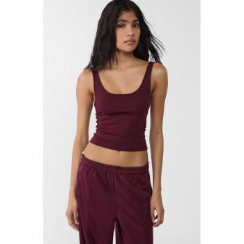 Stradivarius XL Burgundy Polyamide T-shirt