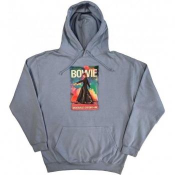 David Bowie Unisex Adult Moonage 11 Fade Pullover Hoodie L light blue