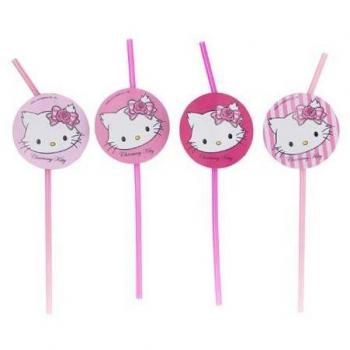 Katzenliebe: 8 rosa Strohhalme 24 cm – Generique Edition