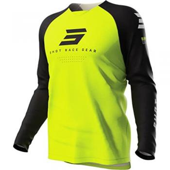 Kleinkind-Motocross-Jersey Shot Escape – Schwarz/Gelb, 8/9, Unisex