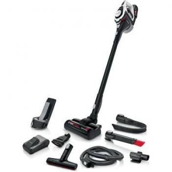 BOSCH Akku-Stielstaubsauger »Unlimited 8 Gen2 BSS825FRSH, HEPA-Filtersystem, 10 Jahre Motorgarantie«, 5 Ah Akku, lange Laufzeit, Schnellladegerät, XXL-Polsterdüse, weiß